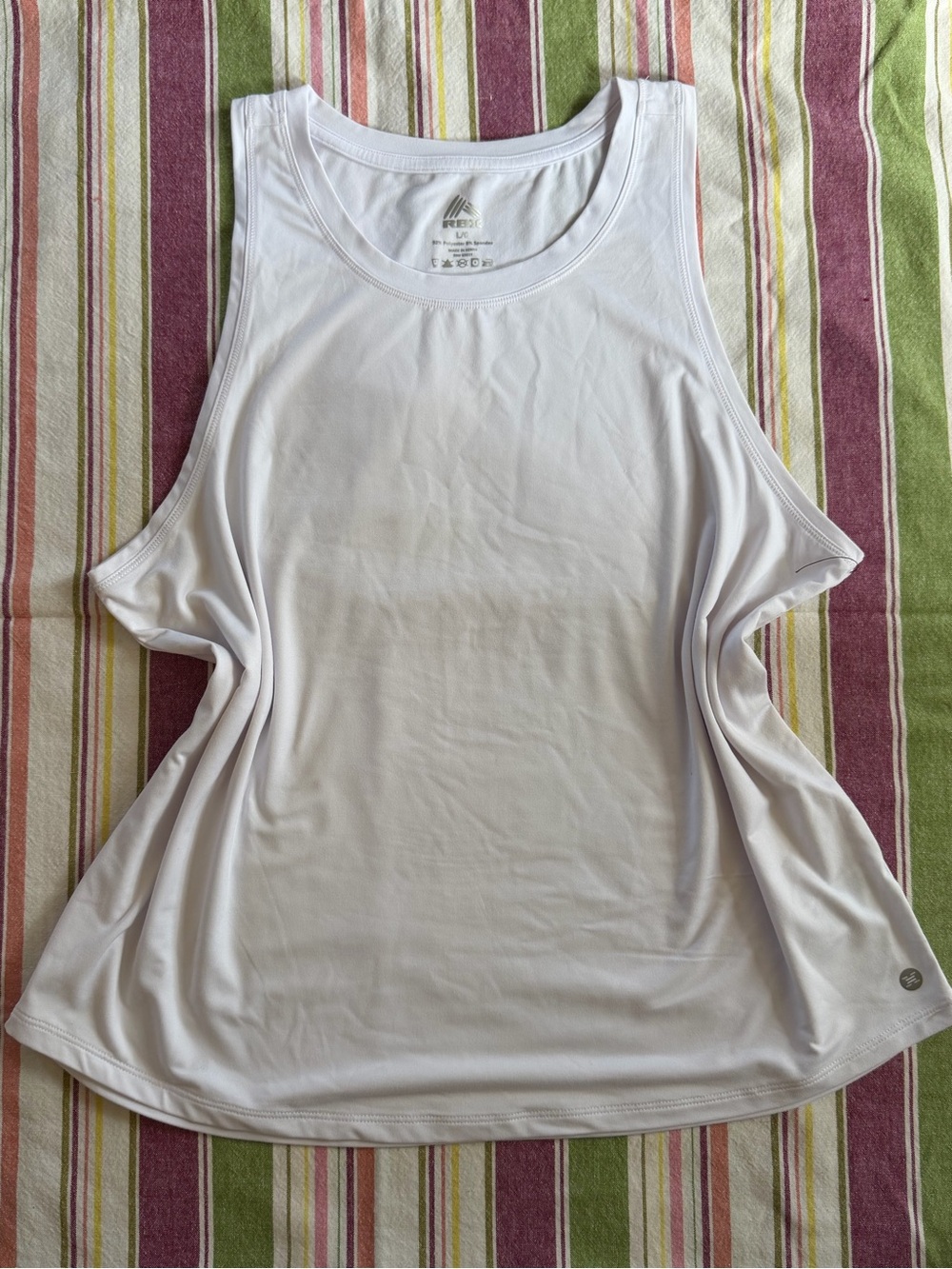 Athleta White Scoop Neck Performance Tank large never used